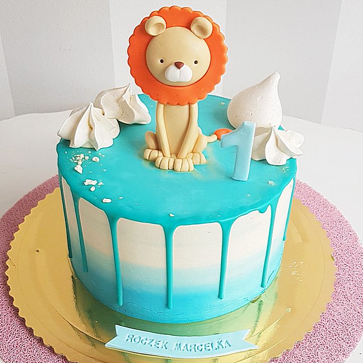 tort dla chłopca na roczek leon lew